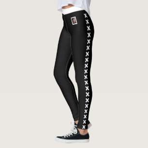 Leggings Texte personnalisé Photo de chat Motif blanc Sport