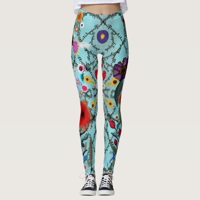 Leggings Texte Rupydetequila mots Rupydetequila turquoise (Devant)