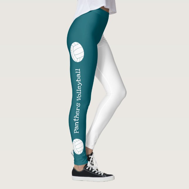 Leggings texte vertical nom d'équipe de volley-ball de TOUT (Droite)