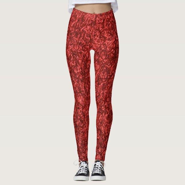 Leggings Textile Abstrait rouge (Devant)