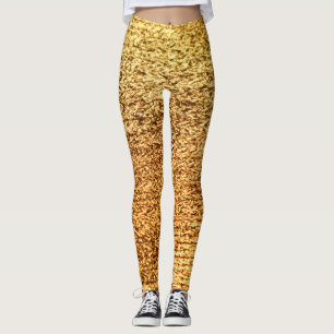 Leggings Textile doré : macro arrière - plan glamour.