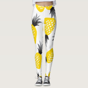 Leggings Texture ananas, Motif d'été Vintage.