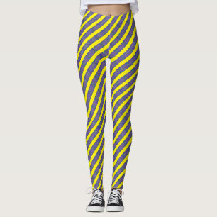 Leggings Texture bleu et jaune Design sans soudure