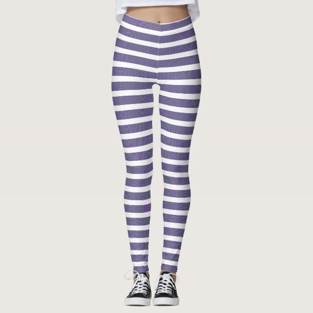 Leggings Texture bleue et blanche Design sans soudure (Devant)