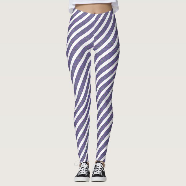 Leggings Texture bleue et blanche Design sans soudure (Devant)
