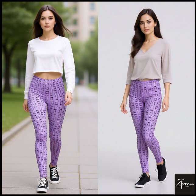 Leggings Texture Carré linéaire (Créateur téléchargé)