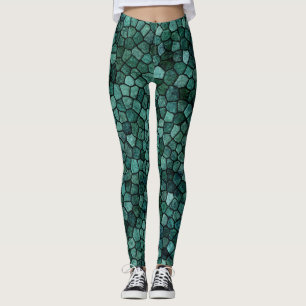 Leggings Texture de la croûte en mosaïque océanique Motif A