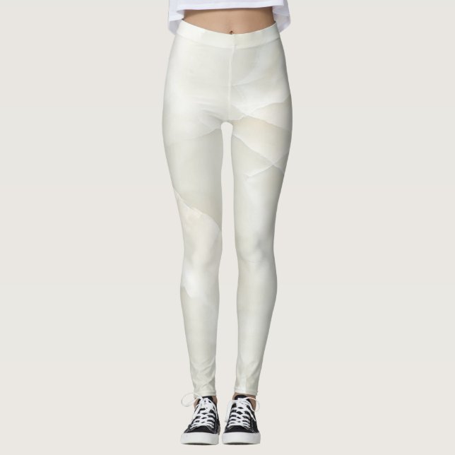 Leggings Texture de marbre blanc moderne girly cool (Devant)