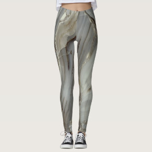 Leggings Texture de marbre gris à la mode
