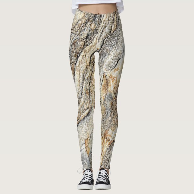 Leggings Texture de marbre moderne et féminin (Devant)