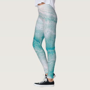 Leggings Texture de marbre vert de mer