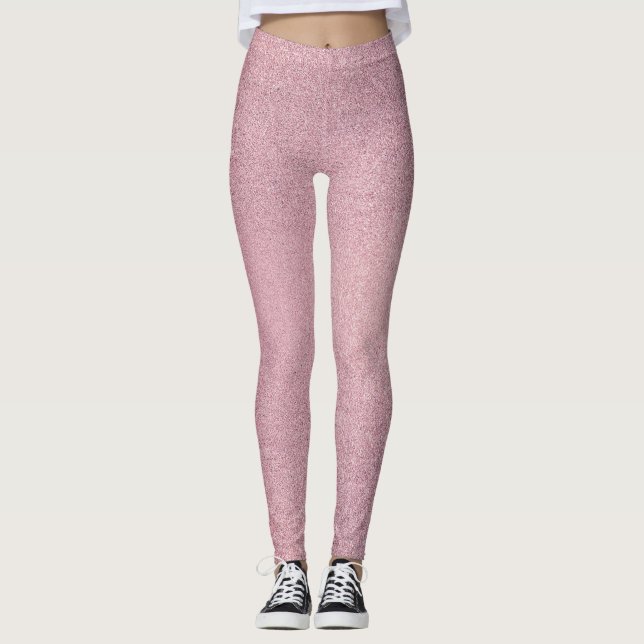 Leggings Texture de Parties scintillant rose fille (Devant)