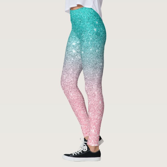 Leggings Texture de parties scintillant sombre de couleur t (Gauche)