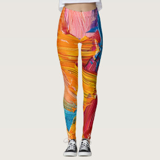 Leggings Texture de peinture dynamique : Art fluide moderne