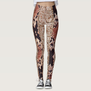 Leggings Texture de vêtement, motif de serpent géométrique.