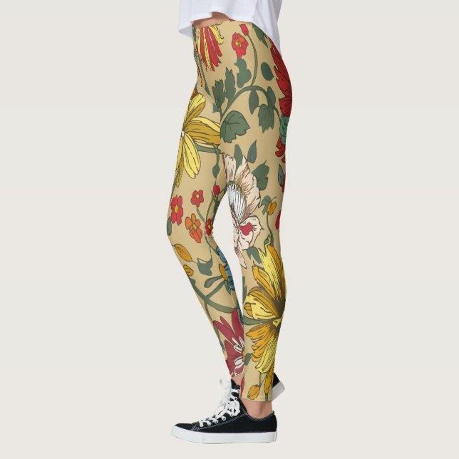 Leggings Texture des fleurs (Gauche)