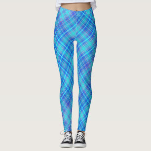Leggings Texture du tissu plaqué Bleu Motif-43657