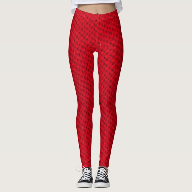 Leggings Texture dynamique de tissu rouge (Devant)