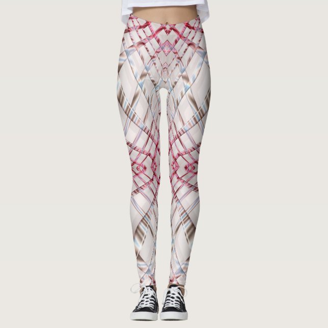 Leggings Texture dynamique rose abstraite (Devant)