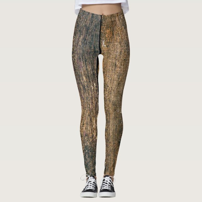 Leggings Texture en bois (Devant)