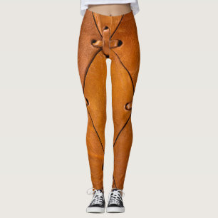 Leggings Texture en cuir, détails de selvage naturel.