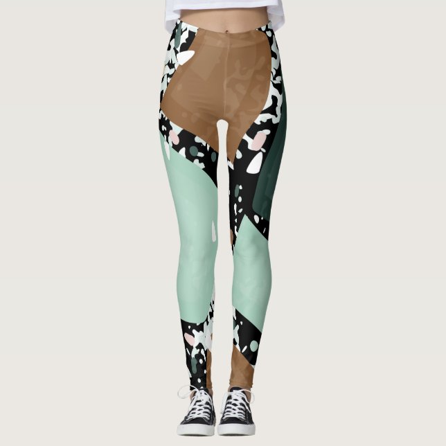 Leggings Texture en granit de marbre (Devant)