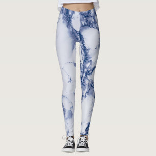 Leggings Texture en marbre bleu foncé