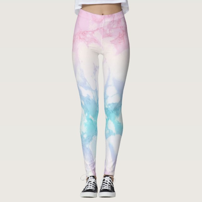 Leggings Texture en marbre pastel (Devant)