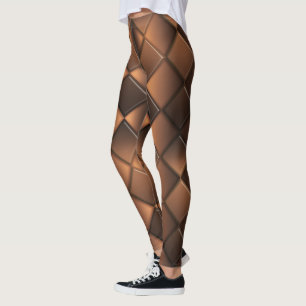 Leggings Texture géométrique abstraite de chocolat