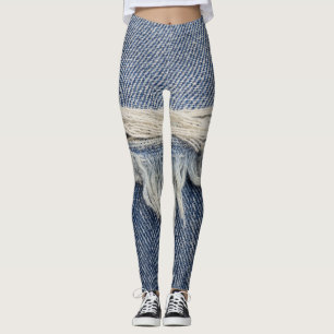 Leggings Texture jean déchiré, arrière - plan élégant.