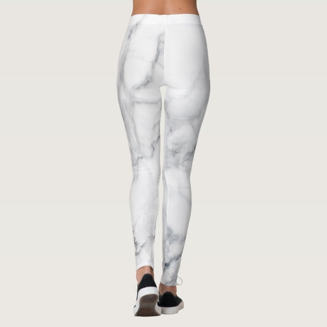 Leggings texture Marbre blanc (Dos)