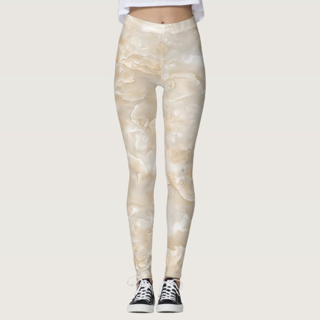 Leggings Texture Marbrée Féminine Mignonne Tendance (Devant)