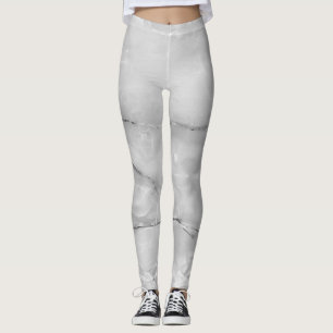 Leggings Texture Marbrée Grise Tendance Féminine