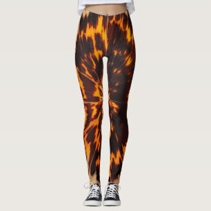 Leggings Texture marron et noir abstrait motif écaille de t