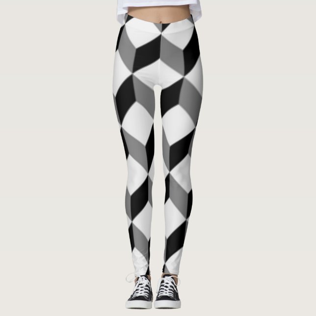 Leggings Texture métallique argentée 3D (Devant)
