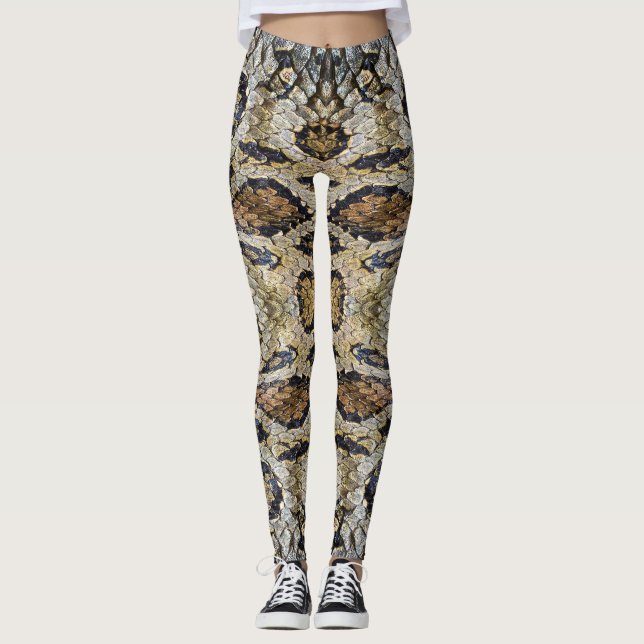 Leggings Texture Motif de la peau de serpent (Devant)