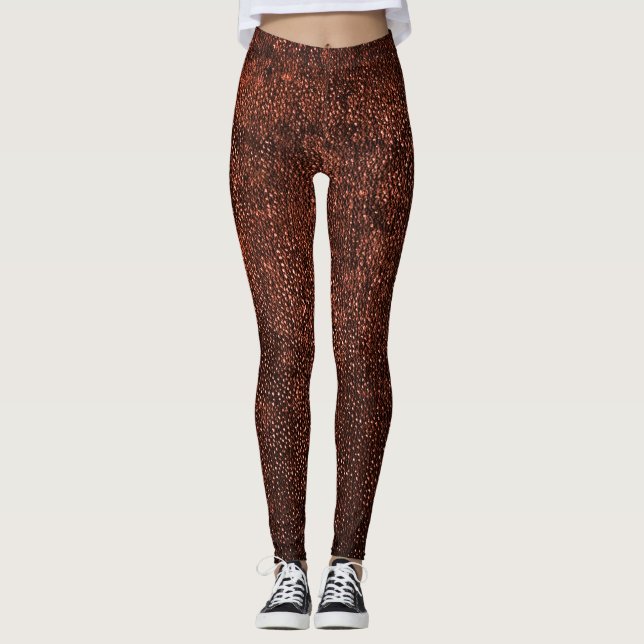 Leggings Texture réaliste en cuir rustique (Devant)