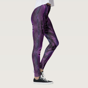 Leggings Texture violet foncé