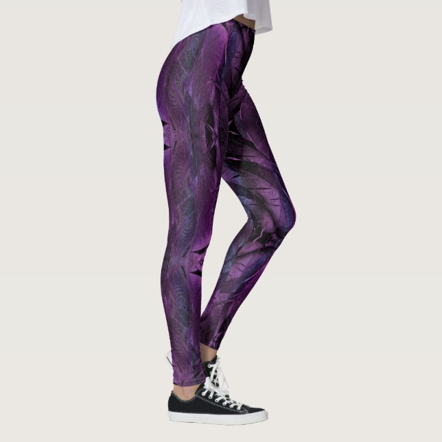 Leggings Texture violet foncé (Droite)