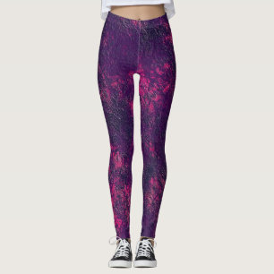 Leggings texture violet foncé texturé en marbre de daim g