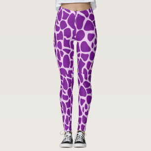 Leggings Texture violette de la peau de girafe