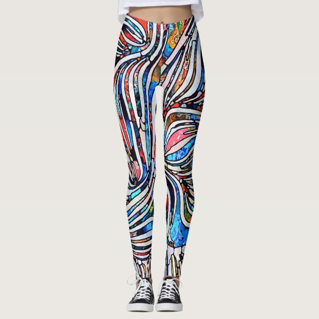 Leggings Textures brisées : Unité de verre tendue (Devant)