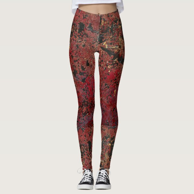 Leggings texturés Merlot Gold Luxe (Devant)