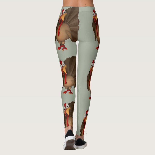 Leggings Thanksgiving adorable de la Turquie (Dos)