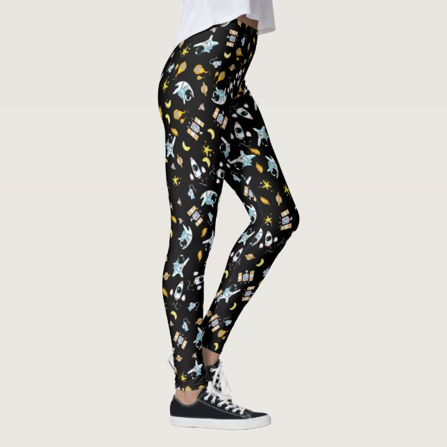 Leggings Thème astronaute dans l'espace (Droite)