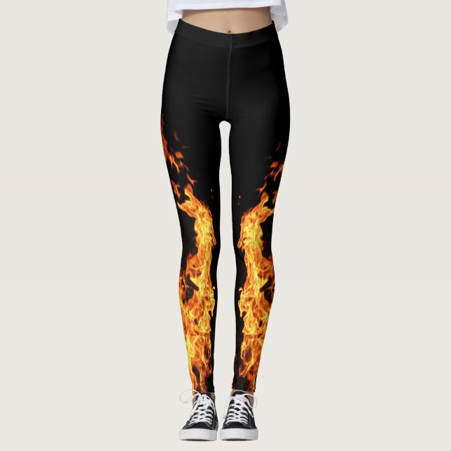 Leggings Thème de flamme d'incendie (Devant)