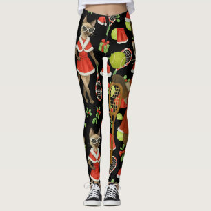 Leggings Thème de Noël Tennis pour les amateurs de chat sia