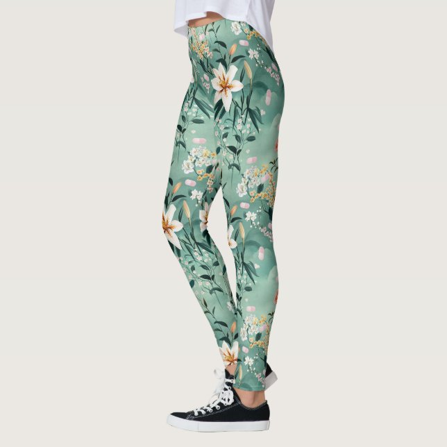 Leggings Thériaque et lis tigrés (Gauche)
