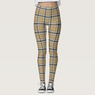 Leggings Thomson Camel Tartan Plaid Famille Motif plus peti