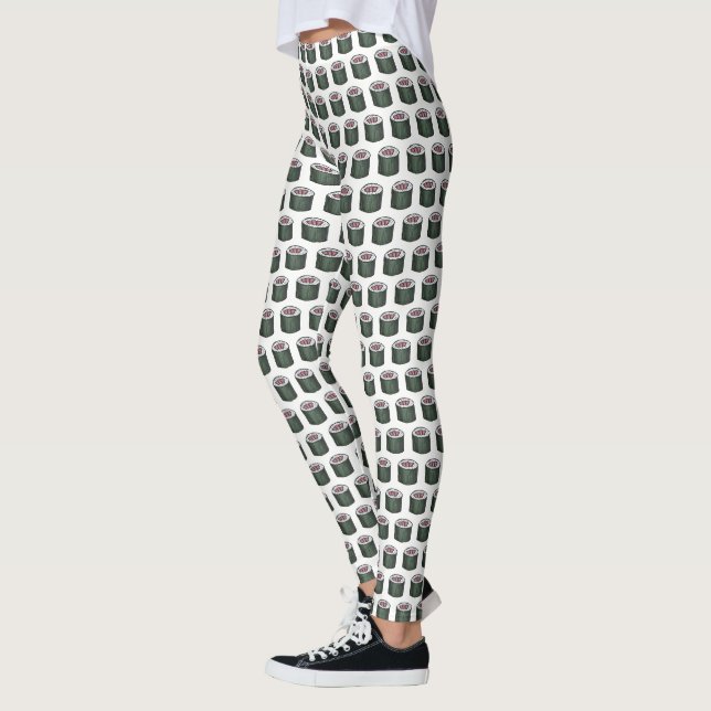 Leggings Thon épicé japonais Sushi Roll Imprimer (Gauche)